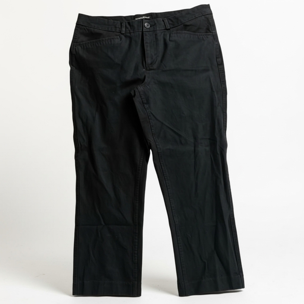 Banana Republic Black Straight Leg Cropped Stretchy Women's Pants Size 10
